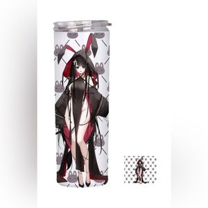 Black Rabbit Girl Semi handmade 20oz stainless straight water bottle gift